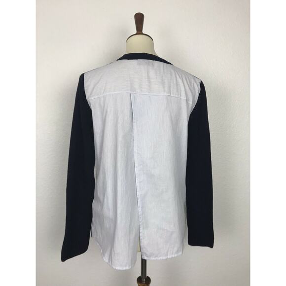 Topshop Pullover Striped Split Back Knit Top - Picture 6 of 9